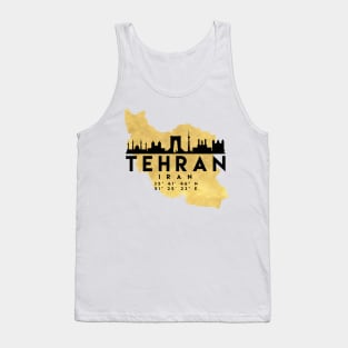 Tehran Iran Skyline Map Art Tank Top